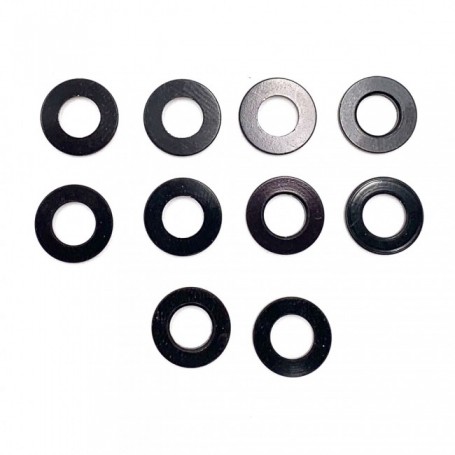 Pack de 10 Rondelle Plate en Aluminium 7075 M6 (18mm de large) Anodisé Noir
